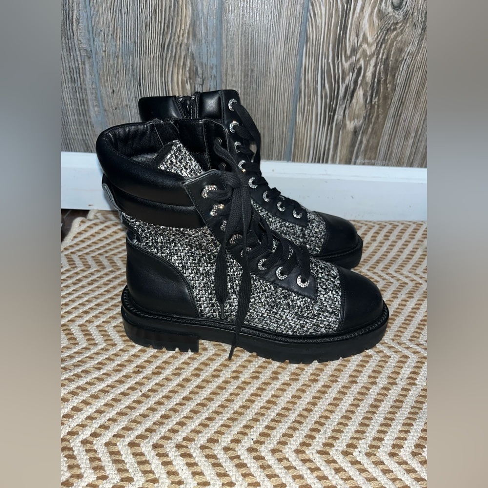 Kurt Geiger London Shore combat boots size 36 NWOT chunky lug sole motto grunge - Picture 3 of 7